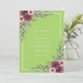 Chartreuse-Platter-Hochzeit Einladung (Stehend Vorderseite)