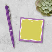 Chartreuse Purple Borders Monogrammed Post-it Klebezettel