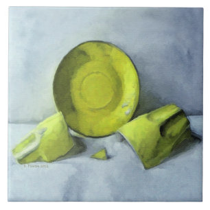 Chartreuse Saucer und Broken Cup Fliese
