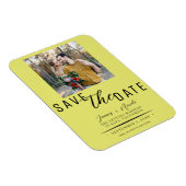 Chartreuse Save the Date Foto Wedding Magnet (Rechte Seite)