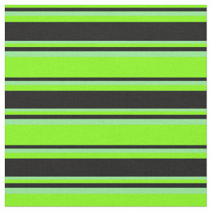 Chartreuse, schwarze und hellgrüne Linien Stoff