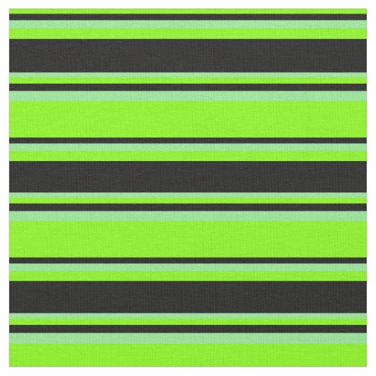 Chartreuse, schwarze und hellgrüne Linien Stoff (Nahaufnahme)
