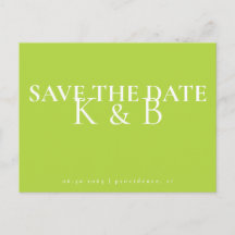 Chartreuse Simplicity Monogram QR Save the Date
