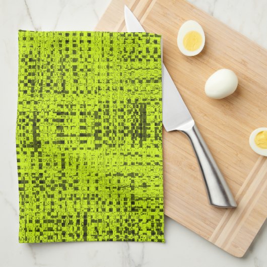 Chartreuse Tweed Geschirrtuch (Viertel Falte)