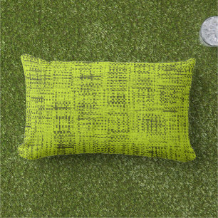 Chartreuse Tweed Lumbar Kissen Außenbereich Für Draußen