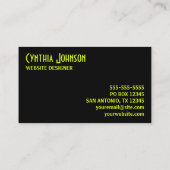 Chartreuse und Black Retro Bold Visitenkarte (Rückseite)