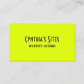 Chartreuse und Black Retro Bold Visitenkarte (Vorderseite)