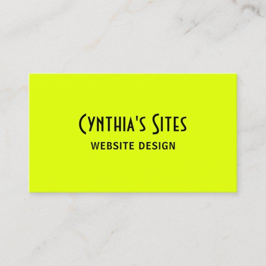 Chartreuse und Black Retro Bold Visitenkarte (Vorderseite)