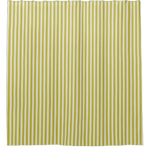 Chartreuse- und Creme einfaches Streifenmuster Duschvorhang