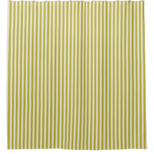 Chartreuse- und Creme einfaches Streifenmuster Duschvorhang (Vorderseite)