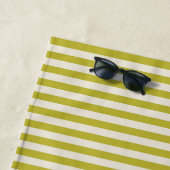 Chartreuse- und Creme einfaches Streifenmuster Strandtuch (Beispiel)