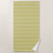 Chartreuse- und Creme einfaches Streifenmuster Strandtuch (Vorderseite)
