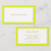 Chartreuse und Gold Elegante Feminine Visitenkarte (Vorne/Hinten)