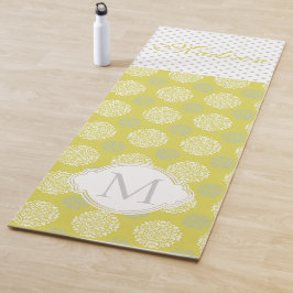 Chartreuse und Gray Trendy Monogram Yoga Mat Yogamatte