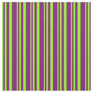 Chartreuse und Lila Streifen Stoff