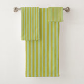 Chartreuse und Pistachio Green Stripes Badhandtuch Set (Insitu)