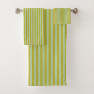 Chartreuse und Pistachio Green Stripes Badhandtuch Set
