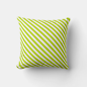 Chartreuse und weiße Streifen Kissen