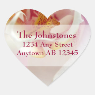 Chartreuse und White Orchid-Hochzeitsplatz Herz-Aufkleber