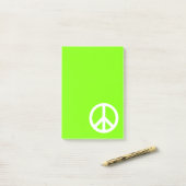 Chartreuse und White Peace Symbol Post-it Klebezettel (Auf Schreibtisch)