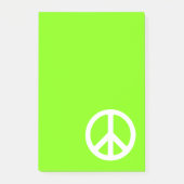 Chartreuse und White Peace Symbol Post-it Klebezettel (Vorderseite)