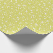 Chartreuse und White Snowflake Doodle Holiday Geschenkpapier (Ecke)