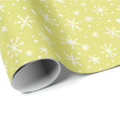 Chartreuse und White Snowflake Doodle Holiday Geschenkpapier (Rolleneckpunkt)