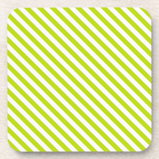 Chartreuse und White Stripes Untersetzer (Vorderseite)