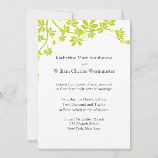 Chartreuse und White Wedding Einladungen