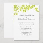 Chartreuse und White Wedding Einladungen (Vorne/Hinten)