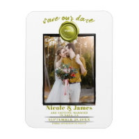 Chartreuse Wax Siegel Foto Wedding Save the Date