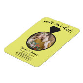 Chartreuse Wedding Ring Foto Save the Date Magnet (Linke Seite)