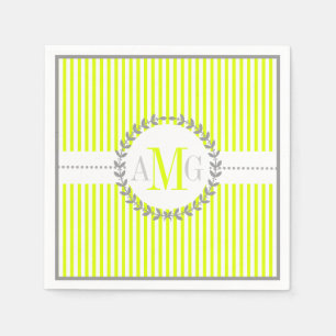 Chartreuse, weiß gestreifte Trauung Serviette