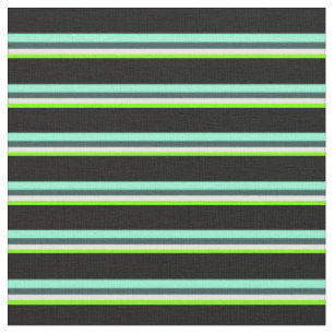 Chartreuse, weiß, grau, Aquamarine und schwarz Stoff