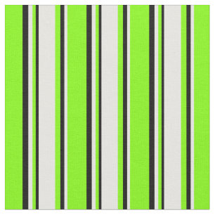 Chartreuse, weiße und schwarz gefärbte Streifen Stoff