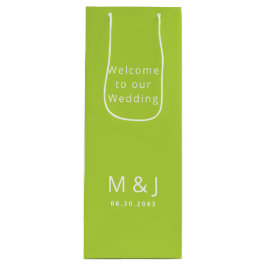 Chartreuse White Monogram Wedding Vielen Dank Geschenktüte Für Weinflaschen