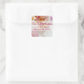 Chartreuse White Orchid Wedding Address Label Quadratischer Aufkleber (Tasche)