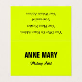 Chartreuse Yellow Fluorescent Neon farbenfrohe Hel Visitenkarten (Außenseite Aufgefaltet)