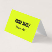 Chartreuse Yellow Fluorescent Neon farbenfrohe Hel Visitenkarten (Vorderseite)