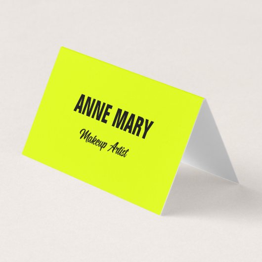 Chartreuse Yellow Fluorescent Neon farbenfrohe Hel Visitenkarten (Vorderseite)