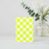 Chartreuse Yellow Gingham Blank Visitenkarte (Stehend Vorderseite)