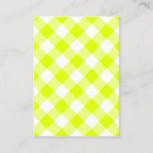 Chartreuse Yellow Gingham Blank Visitenkarte (Vorderseite)