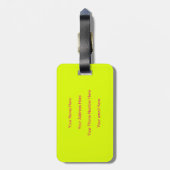 Chartreuse Yellow Pink Individuelle Name Geschenk Gepäckanhänger (Rückseite vertikal)