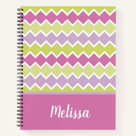 Chartreuse Yellow Pink Personalisiert Notizblock (Vorderseite)