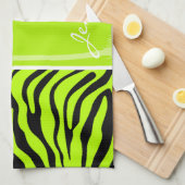 Chartreuse Zebra Stripes Animal Print, Palm Handtuch (Viertel Falte)