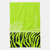 Chartreuse Zebra Stripes Animal Print, Palm Handtuch (Vertikal)