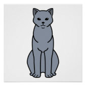 Chartreux Cat Cartoon Poster (Vorderseite)