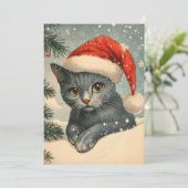 Chartreux Cat Christmas Feiertagskarte (Stehend Vorderseite)