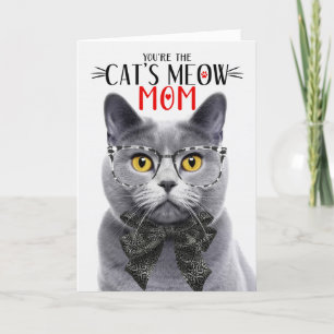 Chartreux Gray Cat zur Mama am Muttertag Feiertagskarte