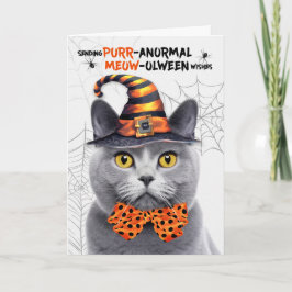 Chartreux Halloween Cat PURRanormal MEOWolween Feiertagskarte